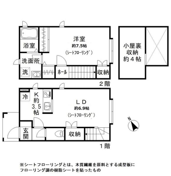 パークロータス 102号室 間取り図
