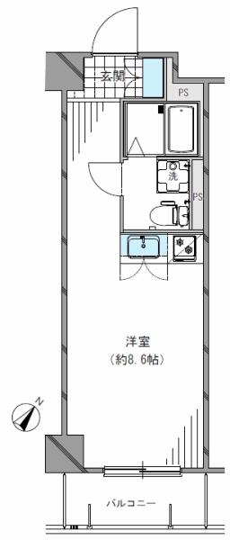 エストレーヴ文京神楽坂 404号室 間取り図