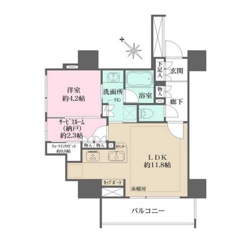 ザ・パークハウスアーバンス文京小石川 201号室 間取り図