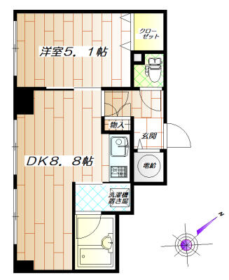 ジュウェル小石川 107号室 間取り図