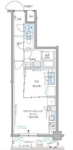 パークアクシス文京本郷 212号室 間取り図