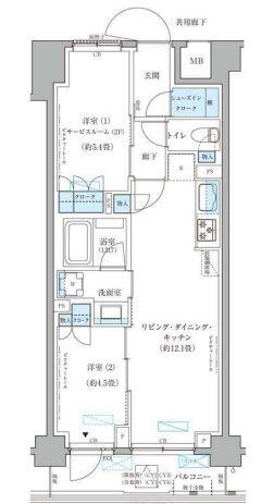パークアクシス文京本郷 409号室 間取り図