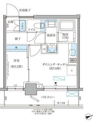 パークアクシス文京本郷 211号室 間取り図
