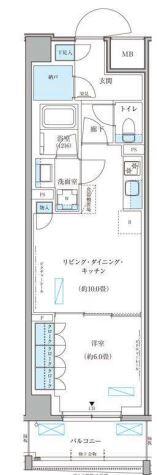 パークアクシス文京本郷 404号室 間取り図