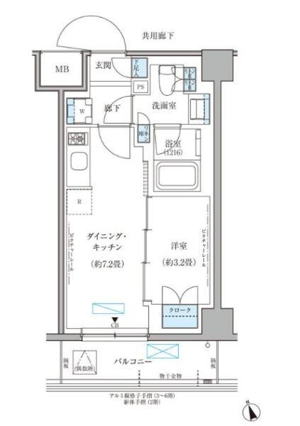 パークアクシス文京本郷 222号室 間取り図