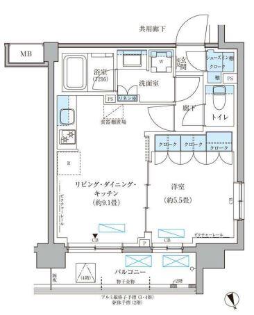 パークアクシス文京本郷 226号室 間取り図