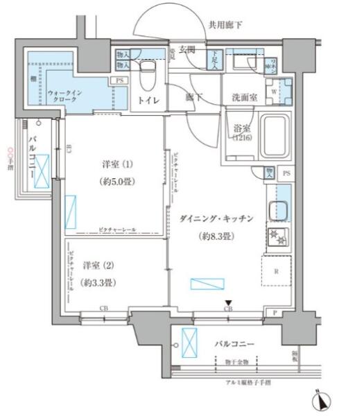 パークアクシス文京本郷 422号室 間取り図