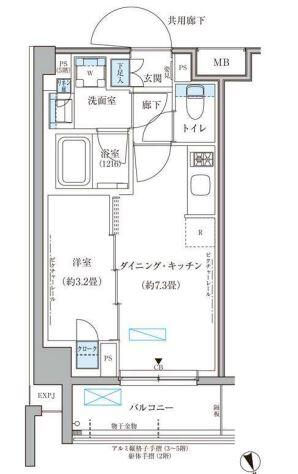 パークアクシス文京本郷 231号室 間取り図