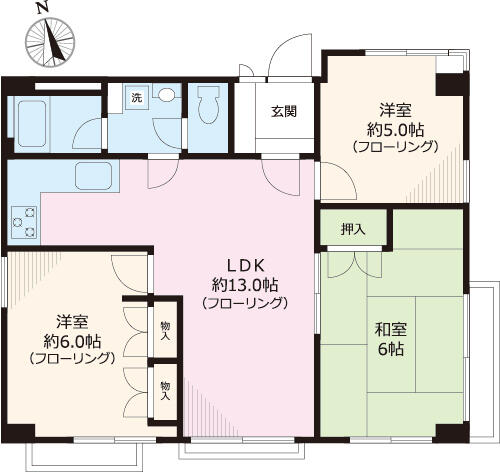 TKパークサイド白山 102号室 間取り図