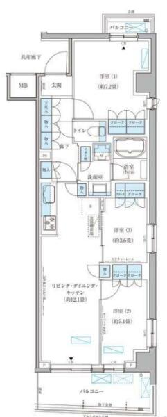 パークアクシス文京本郷 501号室 間取り図