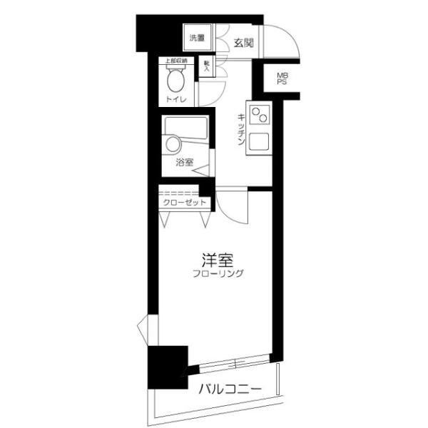 パークウェル千駄木駅前 801号室 間取り図
