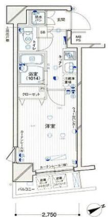 パークウェル千駄木駅前 501号室 間取り図