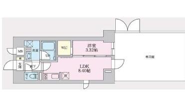 タスキプライムテラス後楽園 101号室 間取り図