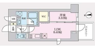 タスキプライムテラス後楽園 401号室 間取り図