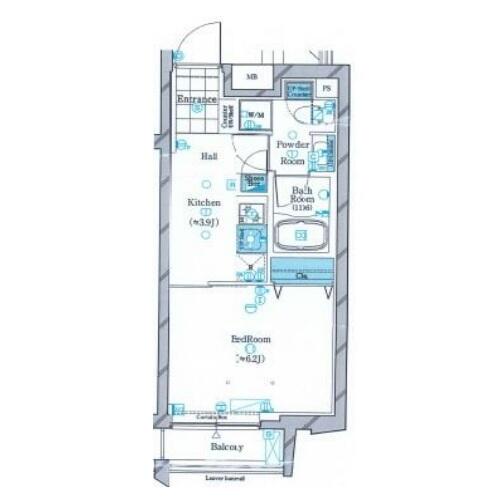 ガリシア文京本駒込 201号室 間取り図