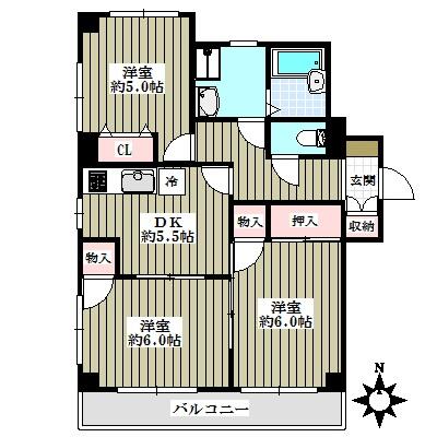 J・ヒルズ 501号室 間取り図