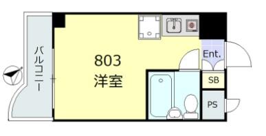 朝日後楽園マンション 803号室 間取り図