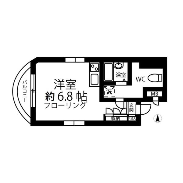 アール・ブリュット白山 202号室 間取り図