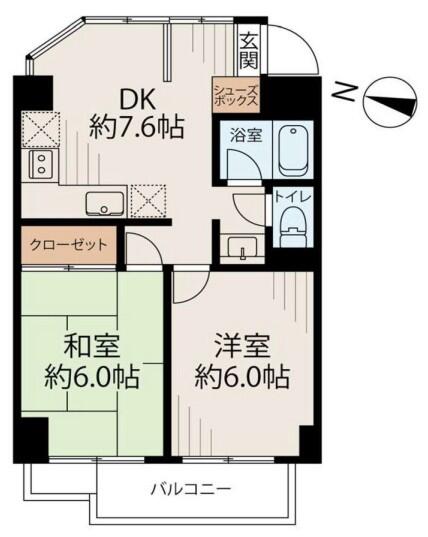 グリーンハウス 403号室 間取り図
