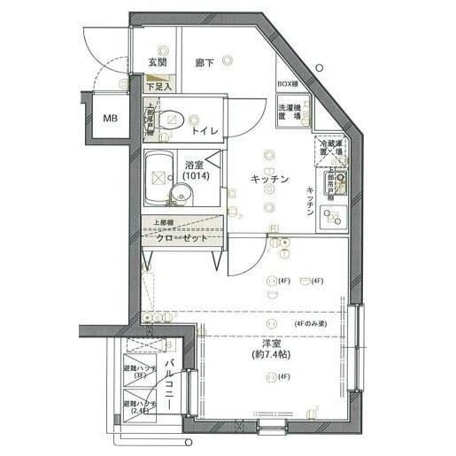 フォルトゥナ小石川 201号室 間取り図