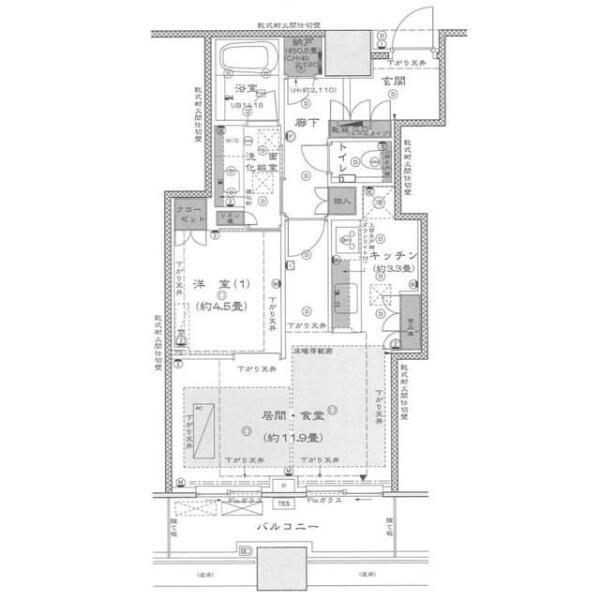 プラウドタワー千代田富士見 904号室 間取り図