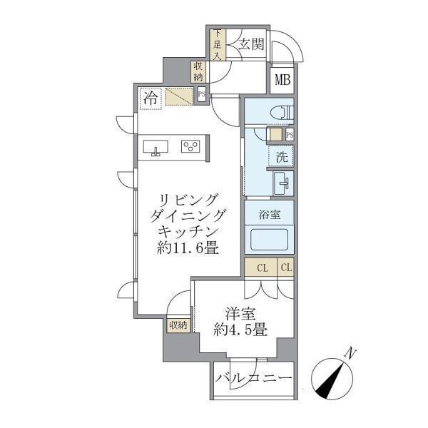 ジオエント駒込 601号室 間取り図