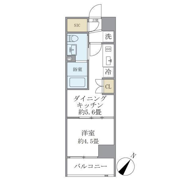 ジオエント駒込 405号室 間取り図