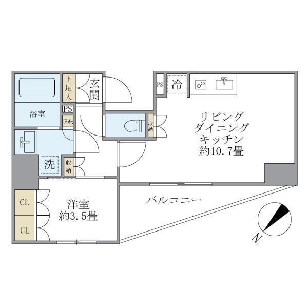 ジオエント駒込 408号室 間取り図