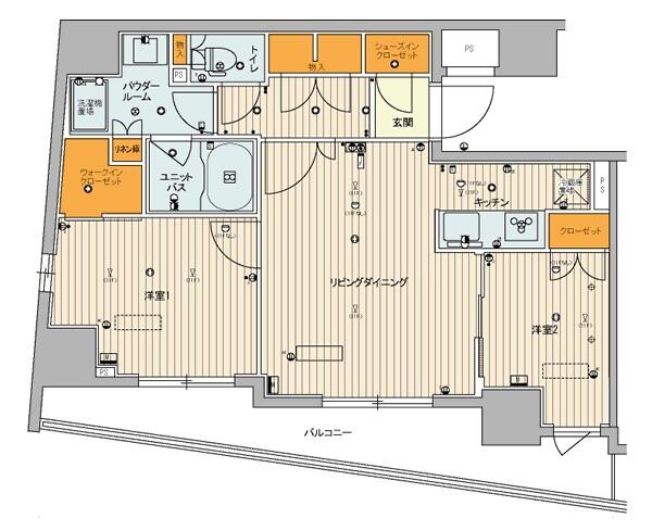 スカイコートパレス後楽園 1002号室 間取り図