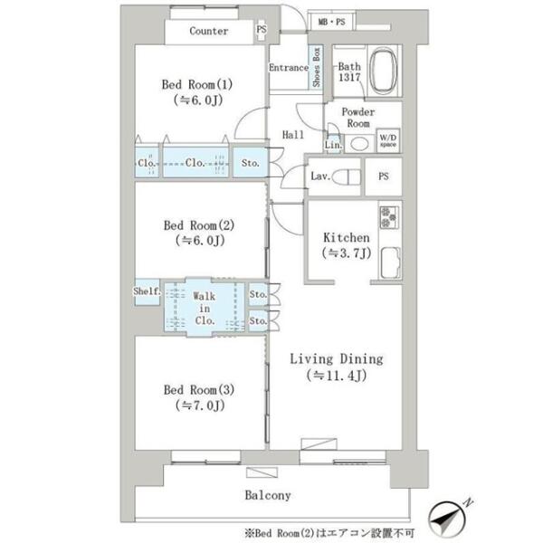 ナナアーク千石 903号室 間取り図