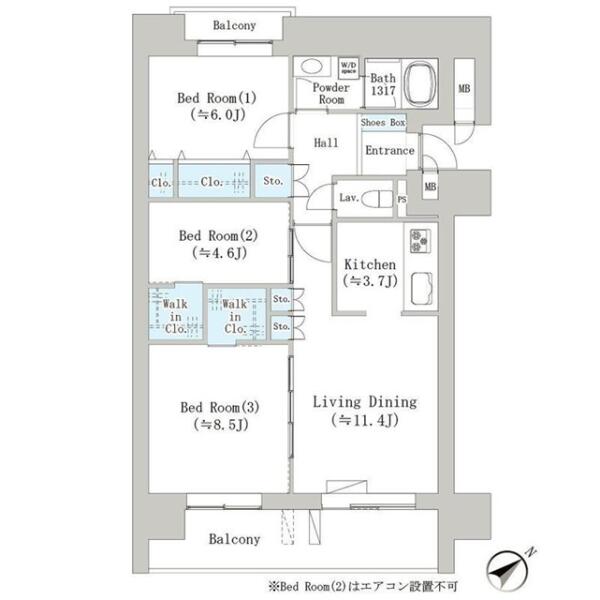ナナアーク千石 904号室 間取り図