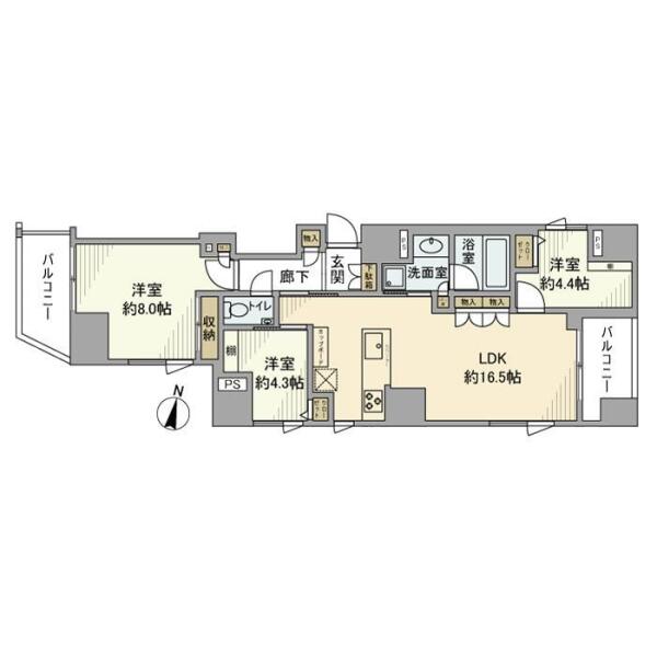 GREEN PARK 文京白山 3F 間取り図