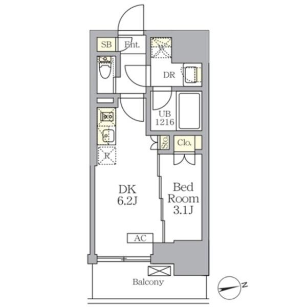 ザ・ライオンズフォーシア文京湯島 302号室 間取り図