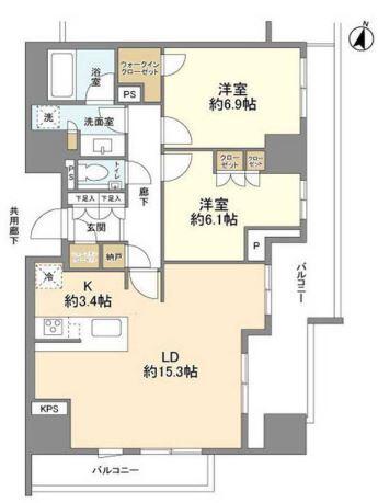 ブランズ本郷 504号室 間取り図