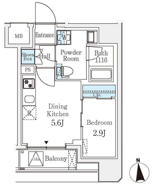 クラリティア文京湯島 401号室 間取り図