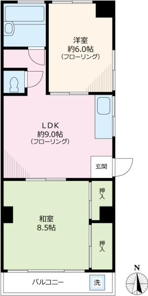真砂マンション 301号室 間取り図