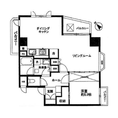 藤和シティホームズ早稲田 9F 間取り図