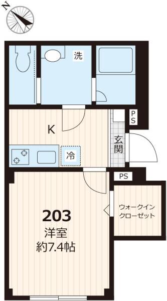 本駒込ウエスト 203号室 間取り図