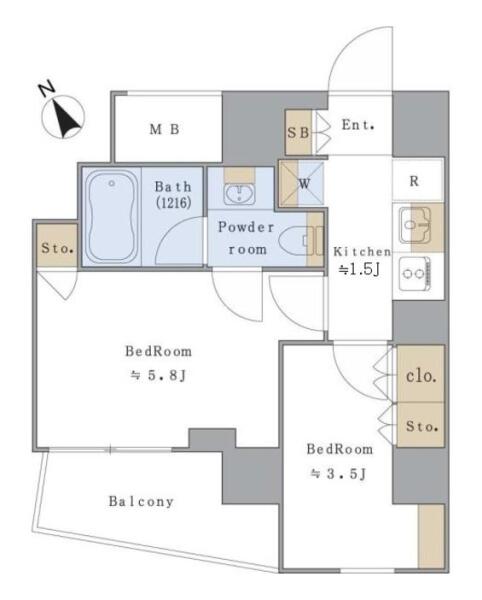Brillia ist 文京茗荷谷 407号室 間取り図