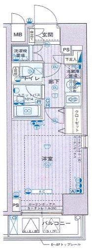 メインステージ文京春日 401号室 間取り図
