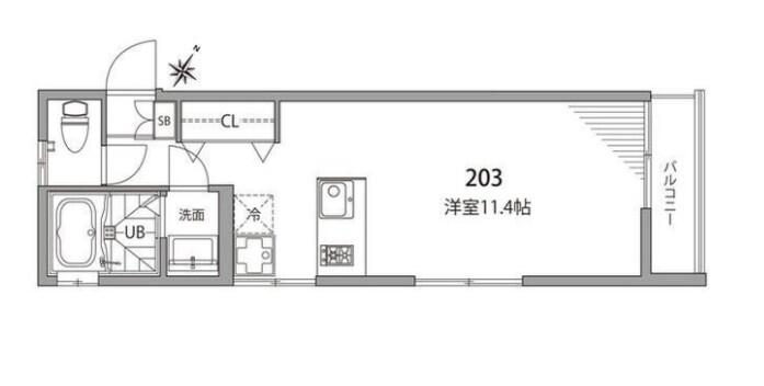 グランエッグス文京大塚S 203号室 間取り図