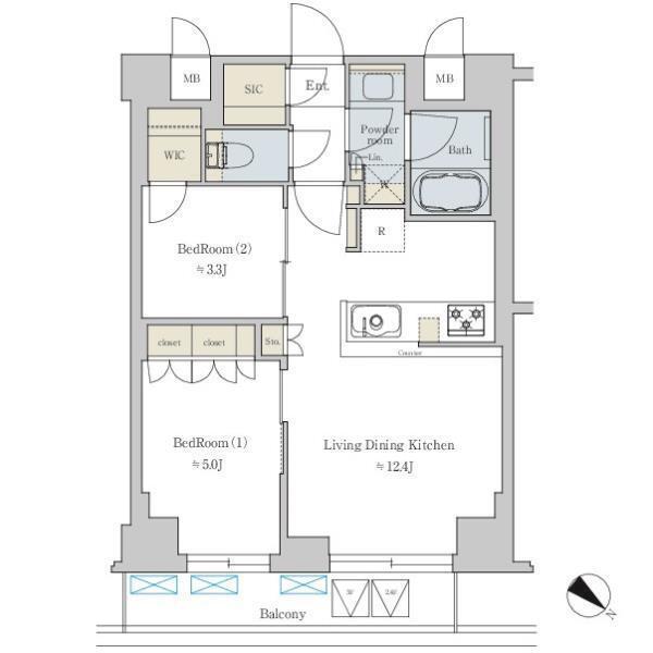 Brillia ist 文京六義園 304号室 間取り図