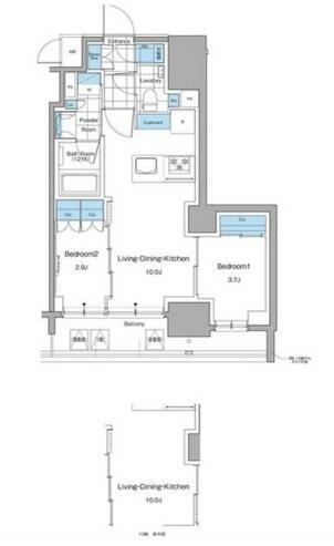 ルフォンプログレ本郷三丁目 1304号室 間取り図