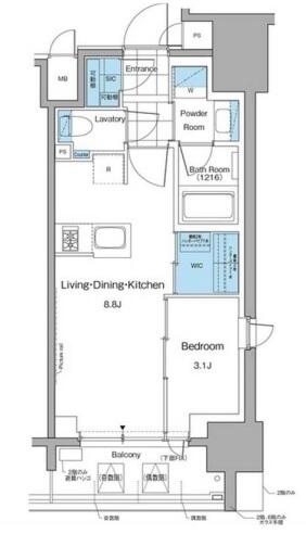 ルフォンプログレ本郷三丁目 703号室 間取り図
