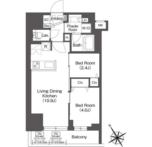 BluRock後楽園 601号室 間取り図