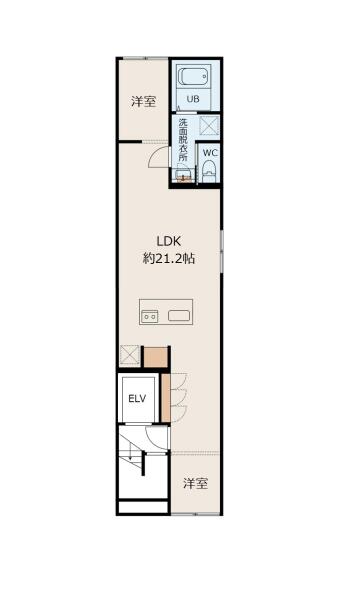 THE PALACE ASAKUSA IRIYA 3F号室 間取り図