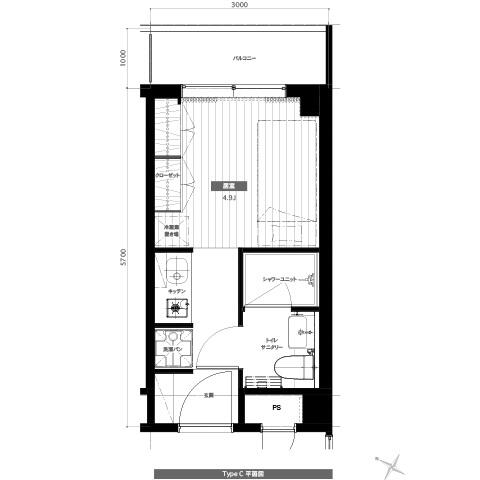 menoca myogadani 1005号室 間取り図
