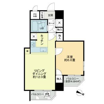 グローリア初穂千駄木・ヴェルデ千駄木 801号室 間取り図