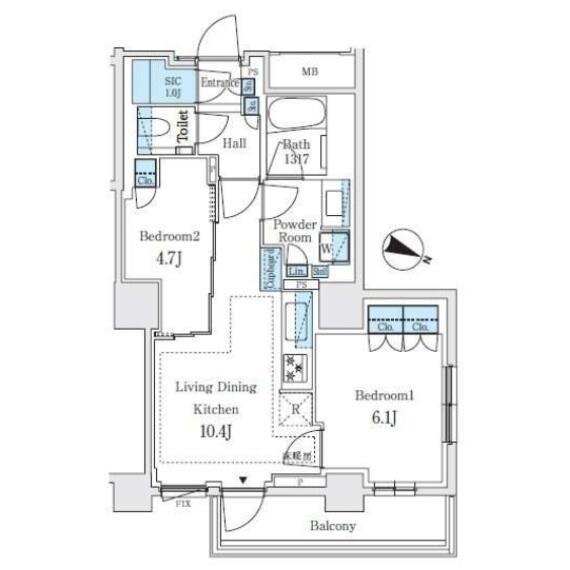 パークホームズ文京白山ヒルテラス 404号室 間取り図