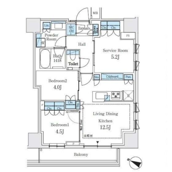 パークホームズ文京白山ヒルテラス 502号室 間取り図